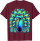 Colorful Peacock Beautiful Feathers Bird T-Shirt - T-Shirt | Maroon