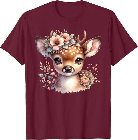 Reindeer Deer Costume Shirt Dirndl Deer Women's Costume , black, S T-Shirt - T-Shirt | Maroon