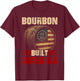 Bourbon Vintage Built America 1776 2026 Patriotic Whiskey T-Shirt - T-Shirt | Maroon