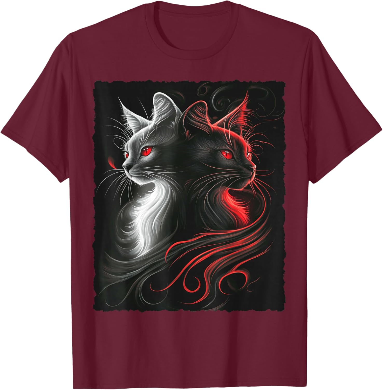 Cute Magical Cat Kitten Fantasy Art Design T-Shirt - T-Shirt | Maroon