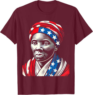 Harriet Tubman Underground Railroad American Hero Design T-Shirt - T-Shirt | Maroon