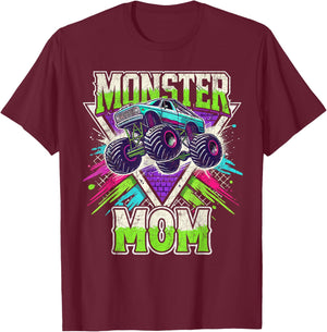 Matching Monster Truck Costume, Jam Birthday Monster Mom T-Shirt - T-Shirt | Maroon