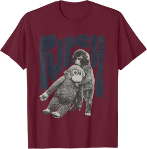 Baby Monkey Punch Holding Plush Toy T-Shirt - T-Shirt | Maroon