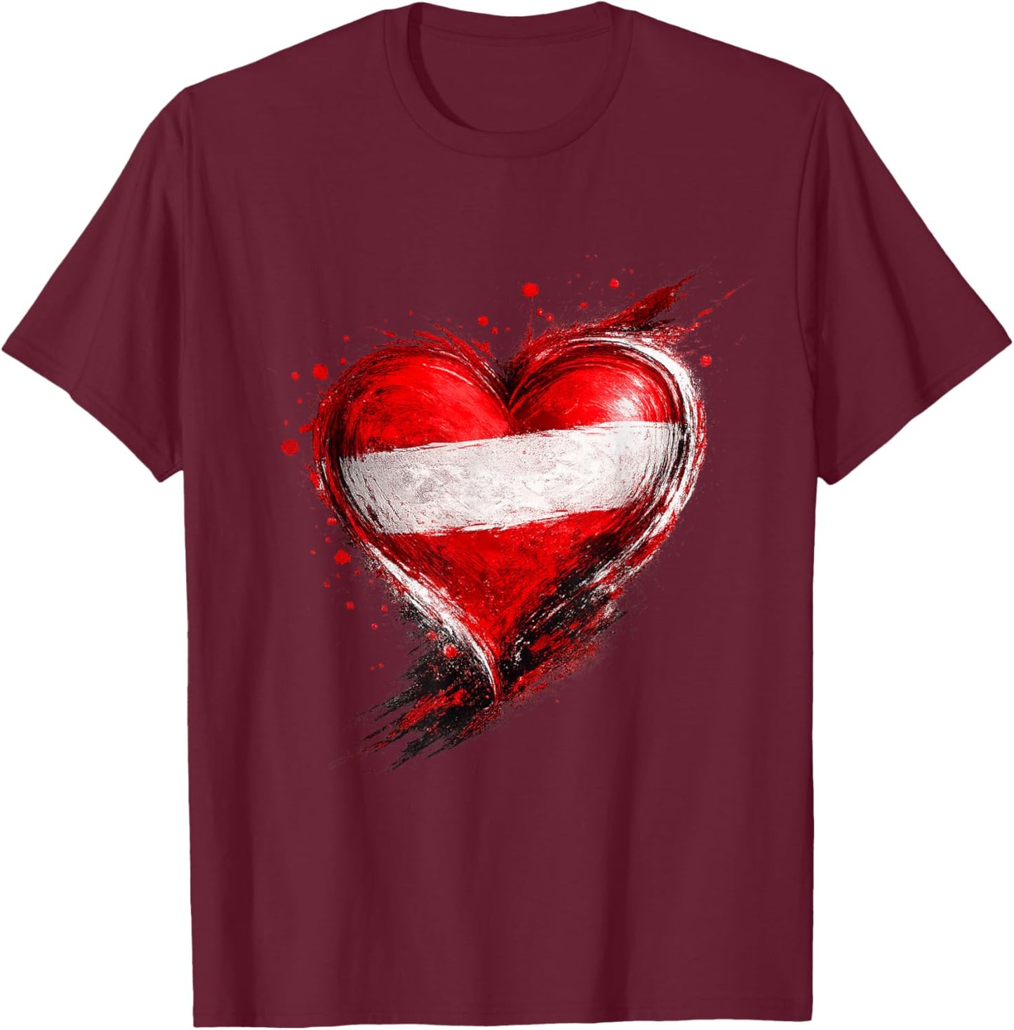 Österreich Shirt Österreicher Herz Herren & Damen Austria T-Shirt - T-Shirt | Maroon