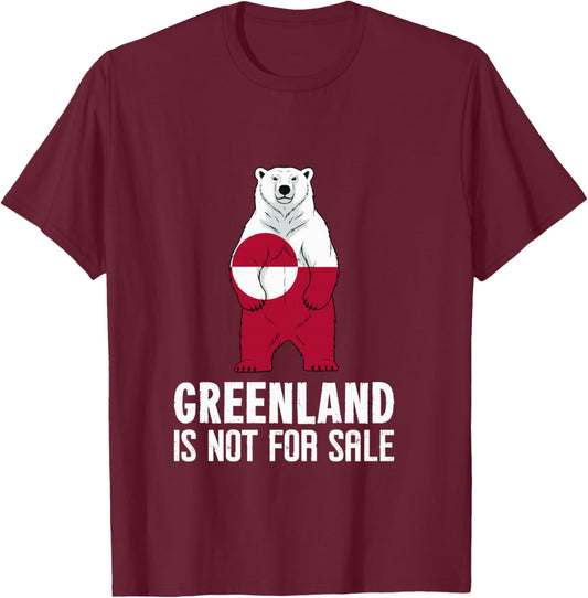 Greenland Not for Sale Greenland Flag Bear Greenlanders T-Shirt - T-Shirt | Maroon