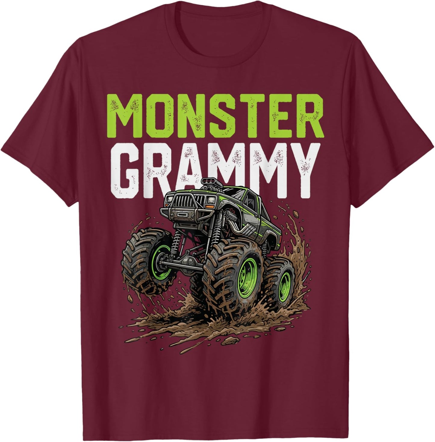 Monster Grammy Monster Truck Mothers Day Family Matching T-Shirt - T-Shirt | Maroon