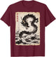 Japanese Dragon Great Wave Off Kanagawa Vintage Japan Art T-Shirt - T-Shirt | Maroon