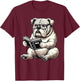 Cute Dog English Bulldog Reading Book Women Girls Kids T-Shirt - T-Shirt | Maroon
