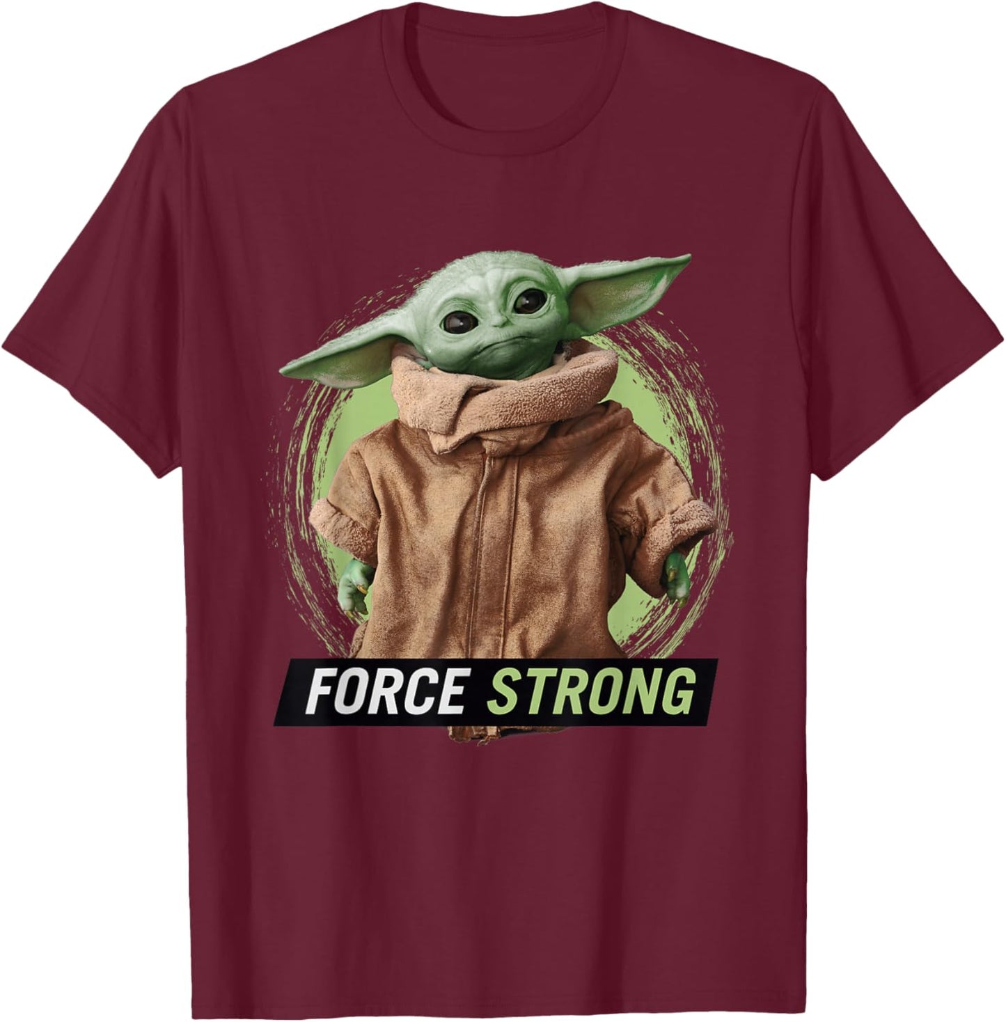 Star Wars The Mandalorian Grogu Force Strong T-Shirt - T-Shirt | Maroon