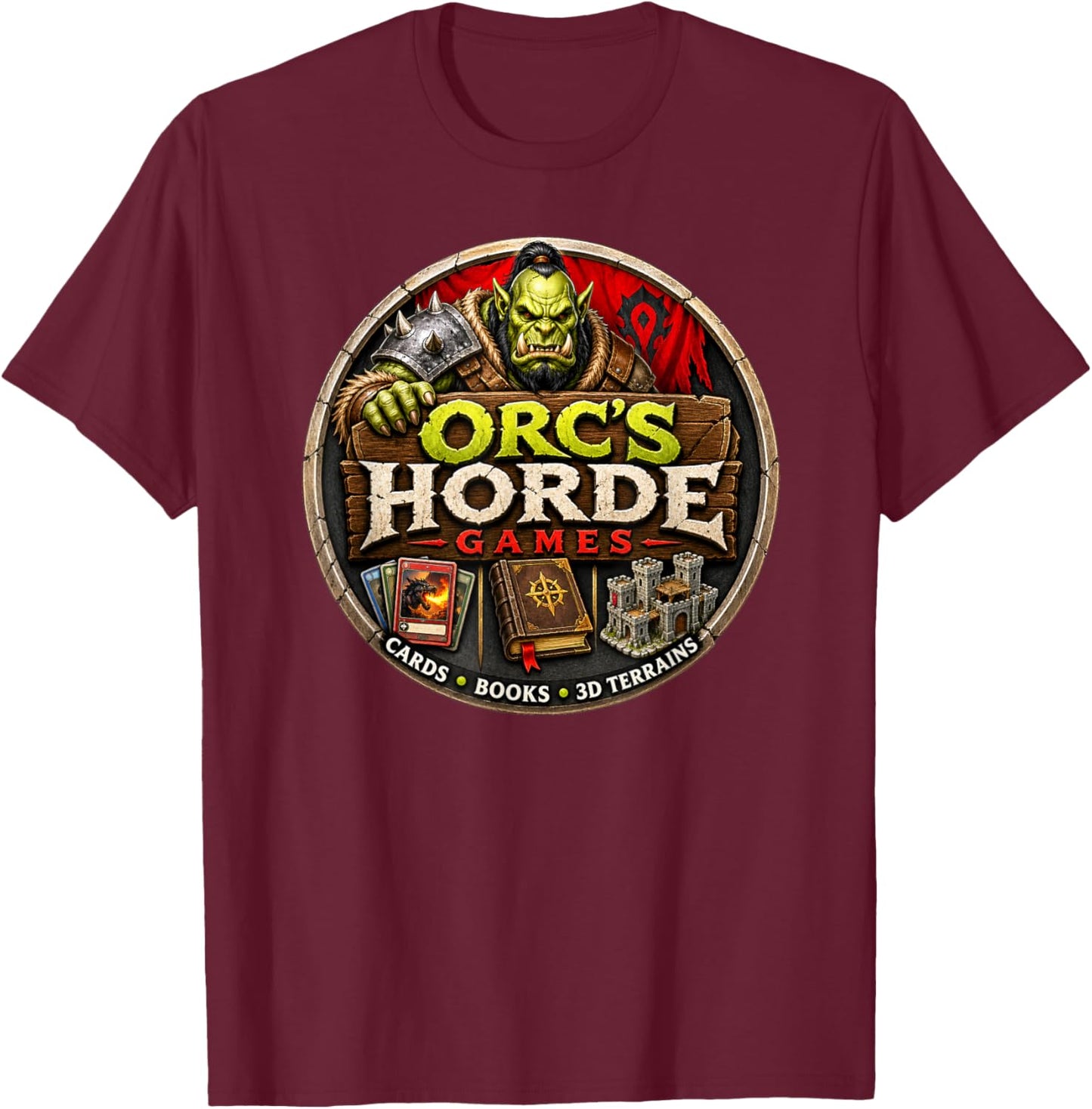 Orc's Horde V1 T-Shirt - T-Shirt | Maroon