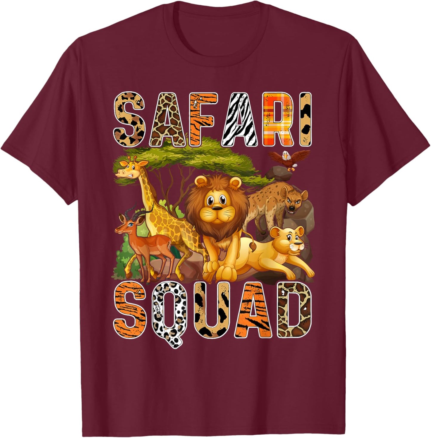 Safari Squad Wilderness Animal Lover Tourist Travel T-Shirt - T-Shirt | Maroon