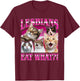 Lesbian Funny Cat Eat Pride Rainbow Flag LGBTQ Meme T-Shirt - T-Shirt | Maroon