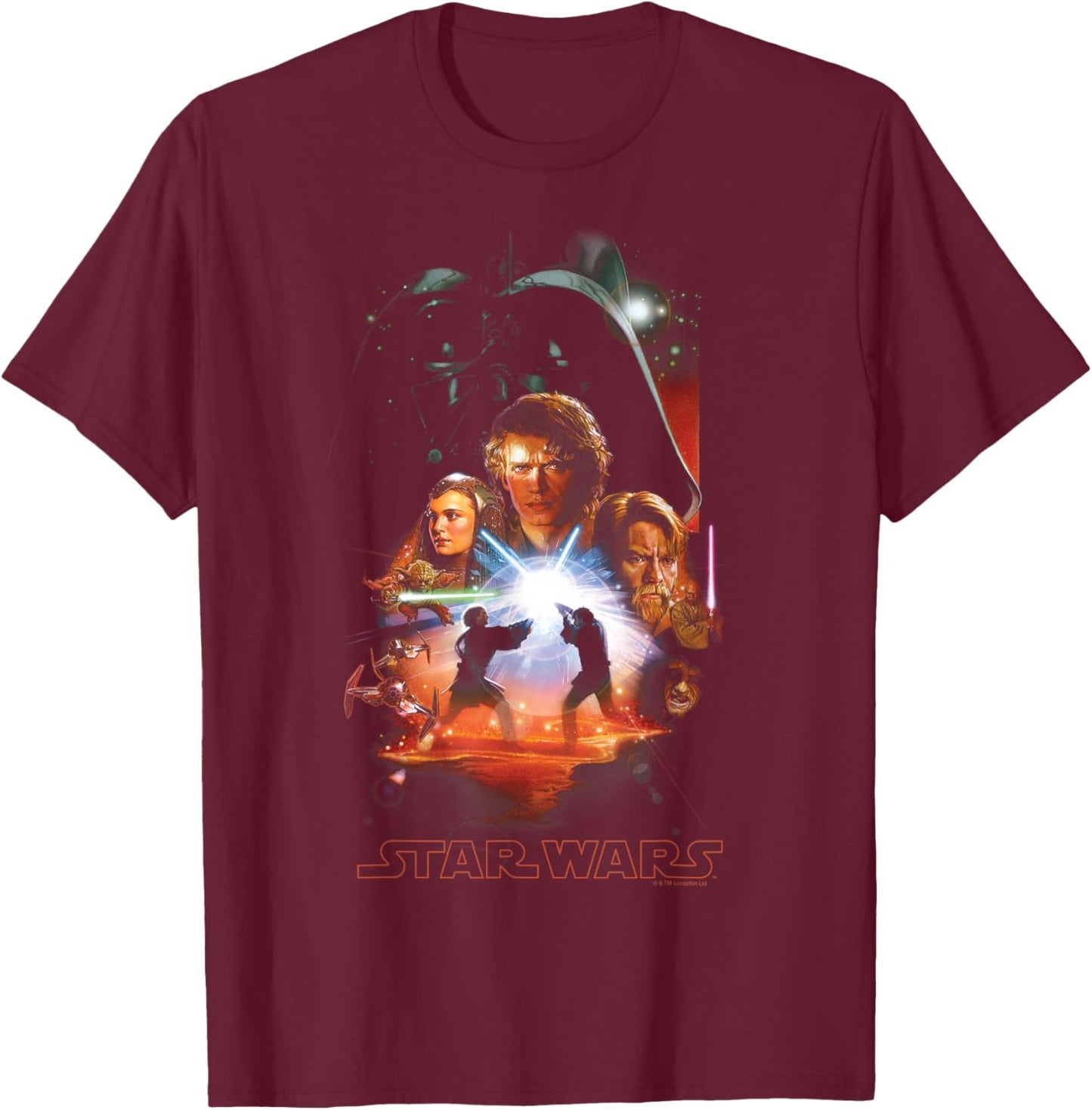 Star Wars: Revenge of the Sith Poster T-Shirt - T-Shirt | Maroon