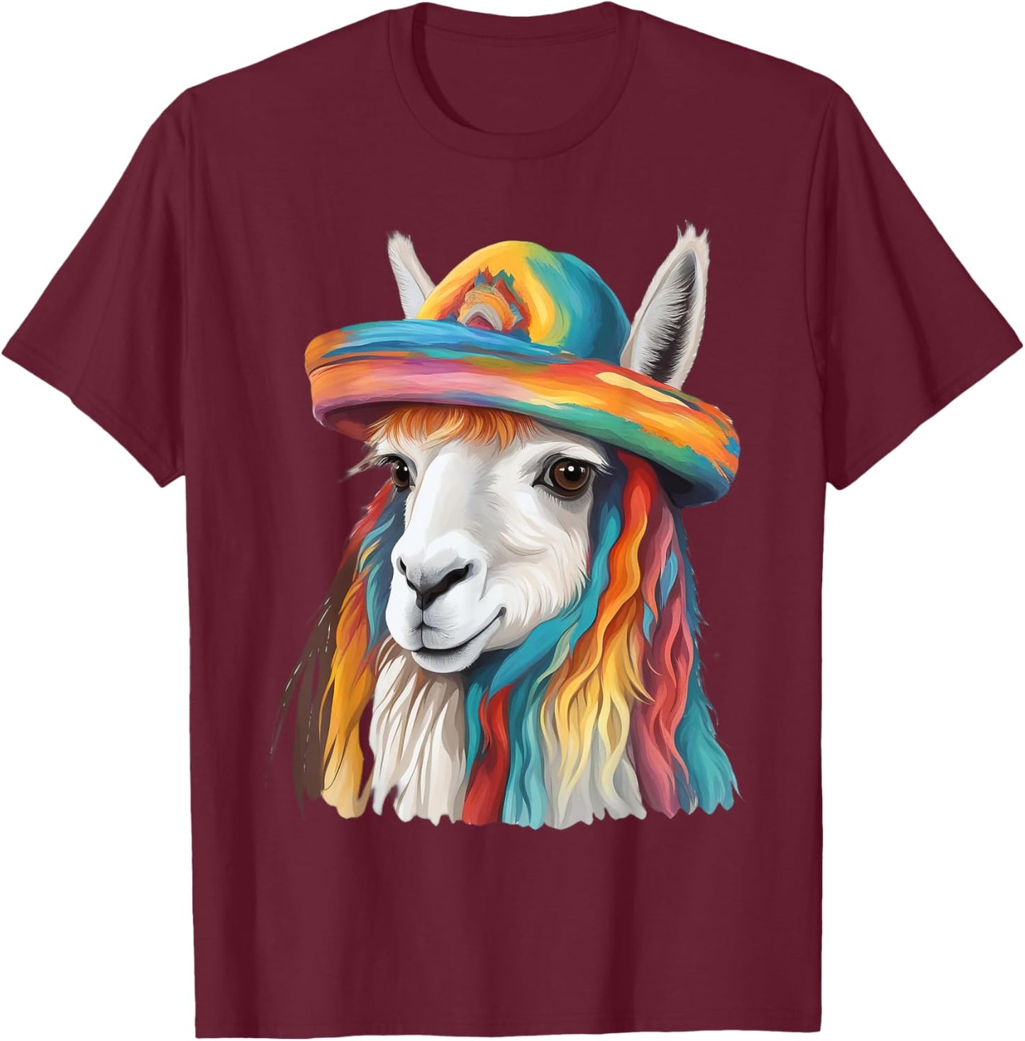 Cute Llama Costume Cotopaxi National Park Alpaca Ecuador T-Shirt - T-Shirt | Maroon