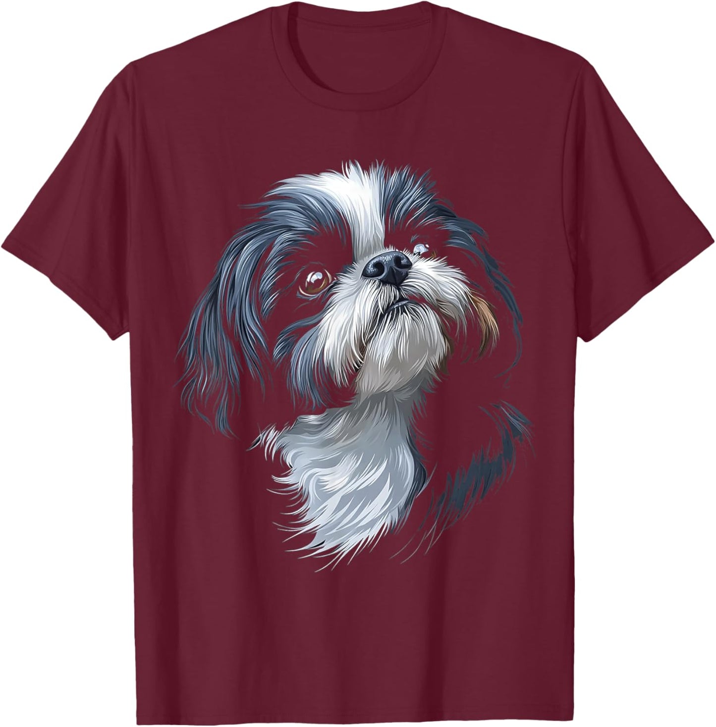 Shih Tzu Dog Motif Pet Art Shih Tzu Women Kids T-Shirt - T-Shirt | Maroon
