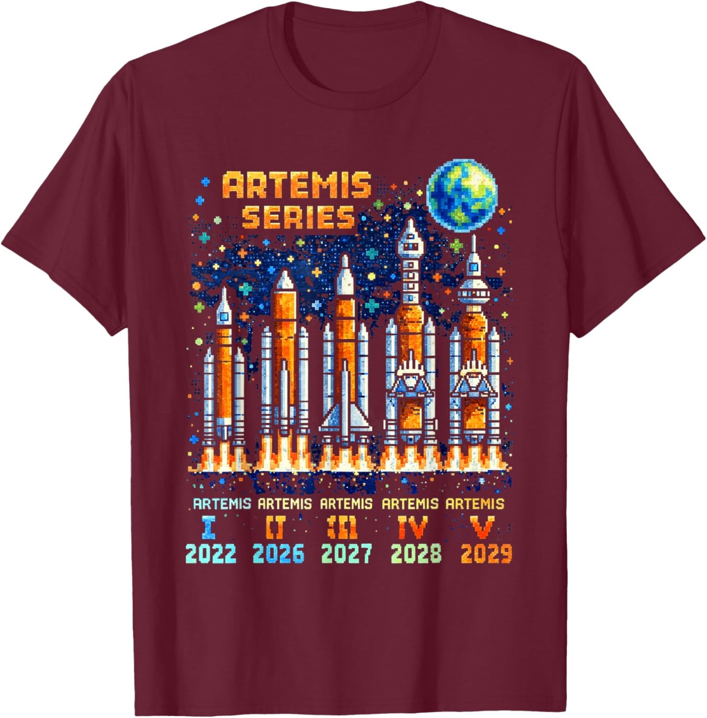 Artemis II 2026 Rocket Launch Mission to The Moon Artemis 2 T-Shirt - T-Shirt | Maroon