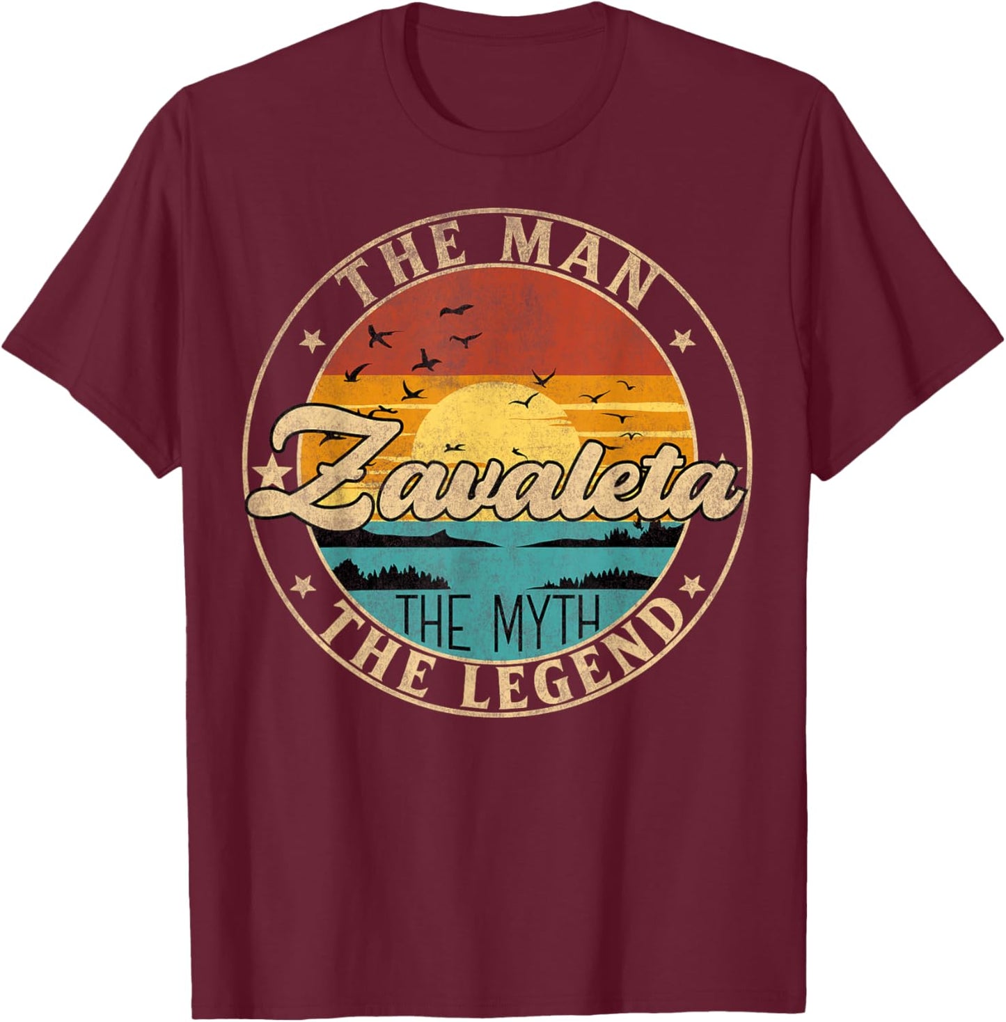 ZAVALETA The Man The Myth The Legend First Name T-Shirt - T-Shirt | Maroon