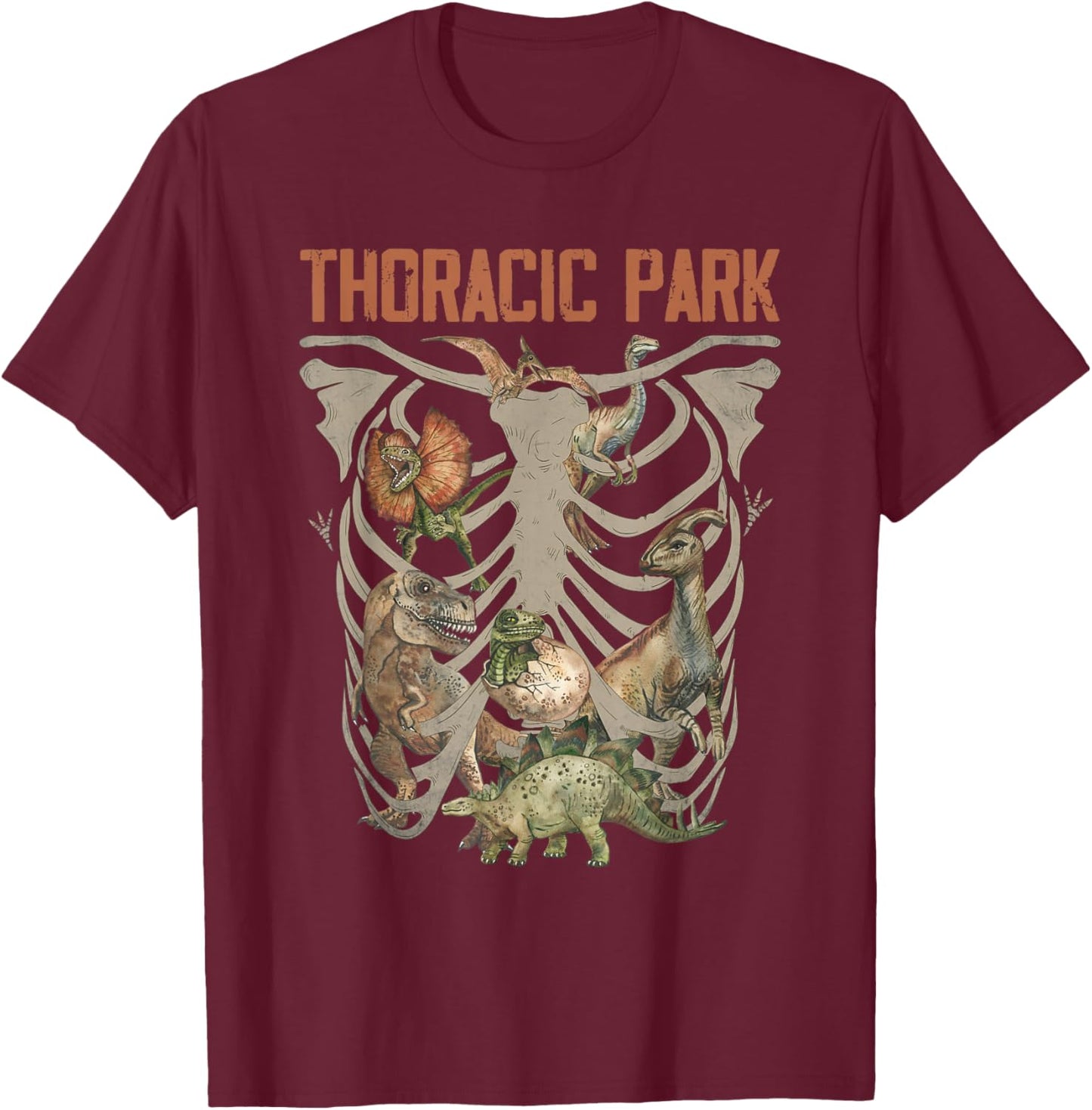 Retro Thoracic Musculoskeletal Park Nurse Funny Nurses Weeks T-Shirt - T-Shirt | Maroon