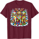 Golden Retriever Funny Christmas Dogs Santa Claus Hat Xmas T-Shirt - T-Shirt | Maroon