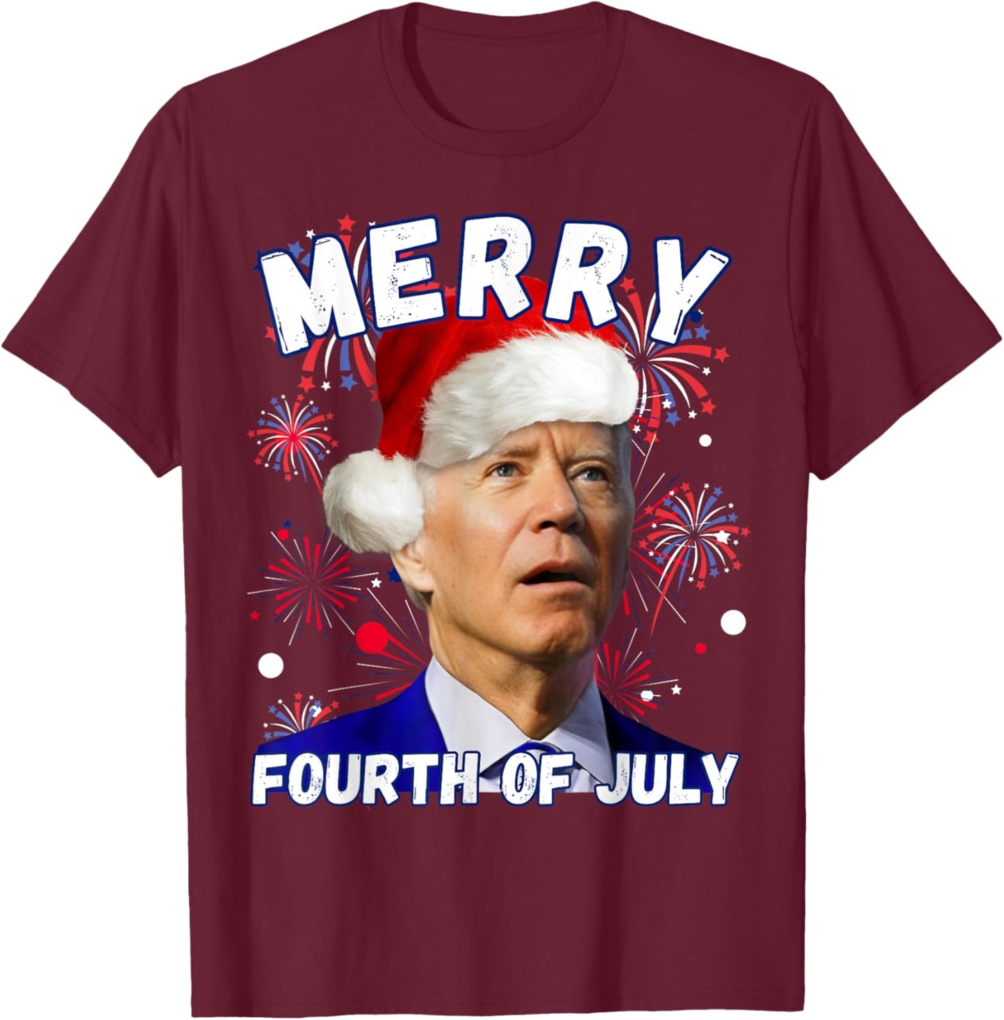 Lost Joe Biden Merry 4th of July Day Christmas Halloween Men T-Shirt - T-Shirt | Maroon