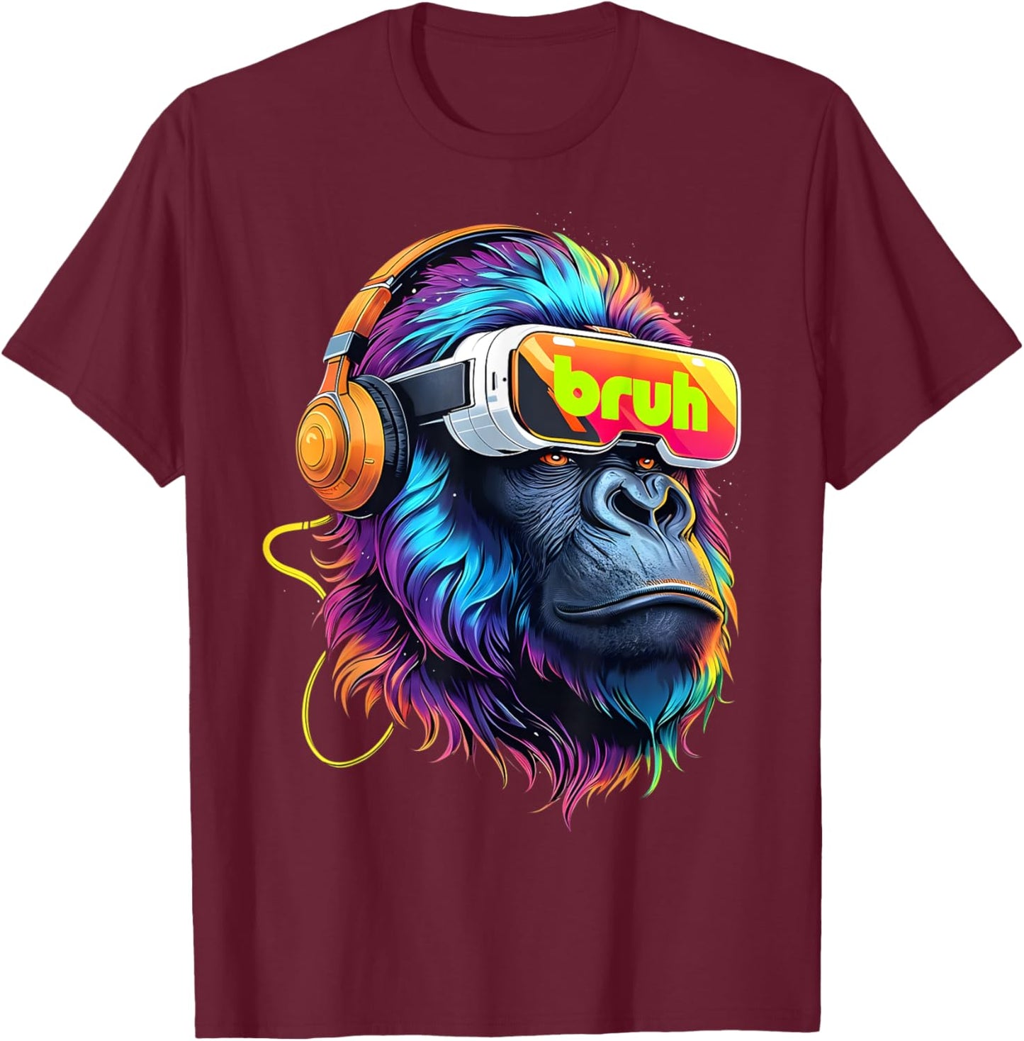 Bruh Gorilla Birthday Boys Men Women Funny Birthday Gorilla T-Shirt - T-Shirt | Maroon