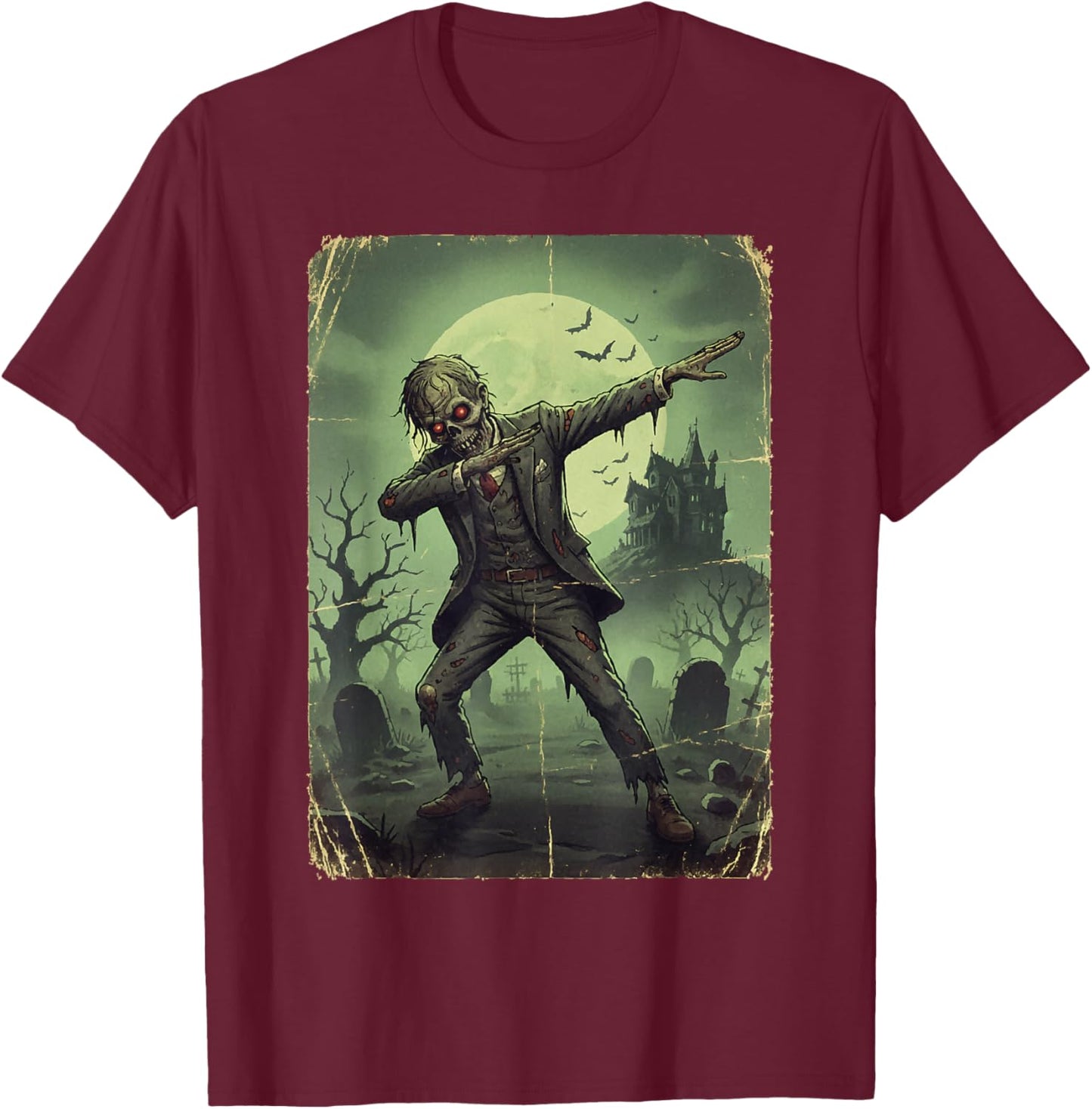 Dabender Zombie Horror Look Dark T-Shirt - T-Shirt | Maroon