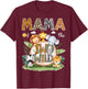 Mama Of The Two Wild 2Nd Birthday Safari Animal Lover T-Shirt - T-Shirt | Maroon