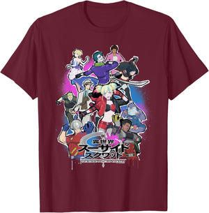 Suicide Squad Isekai Poster T-Shirt - T-Shirt | Maroon