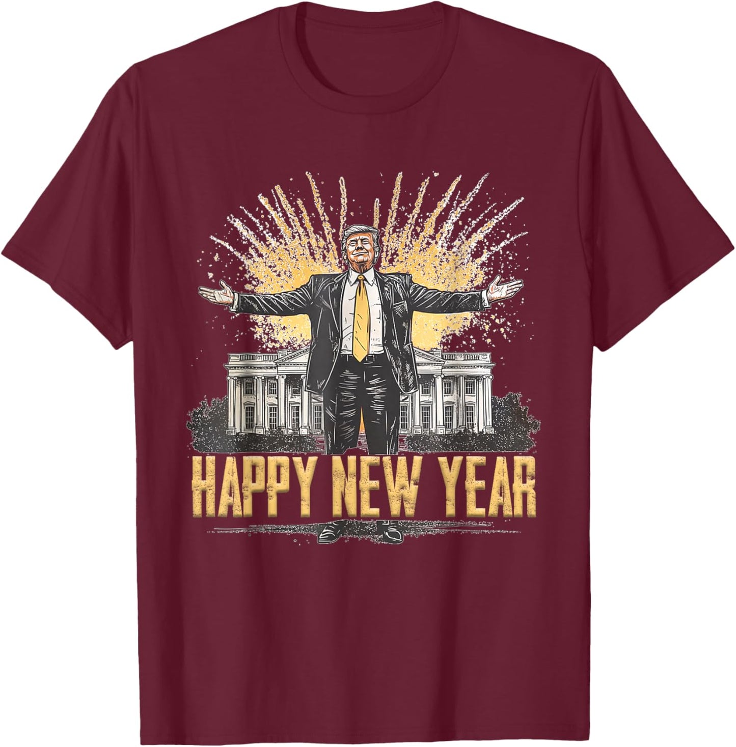 Happy New Year Party 2025 Trump 2024 Take America Back T-Shirt - T-Shirt | Maroon
