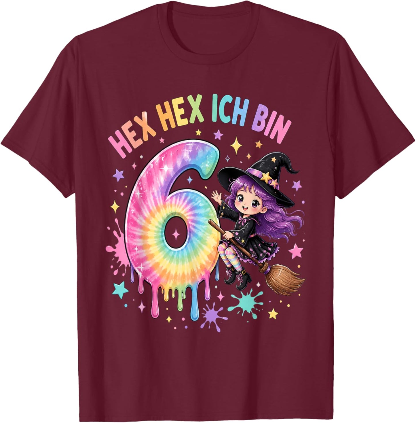 Hex Ich Bin 6 Hexen Geburtstag Geschenke für Mädchen T-Shirt - T-Shirt | Maroon