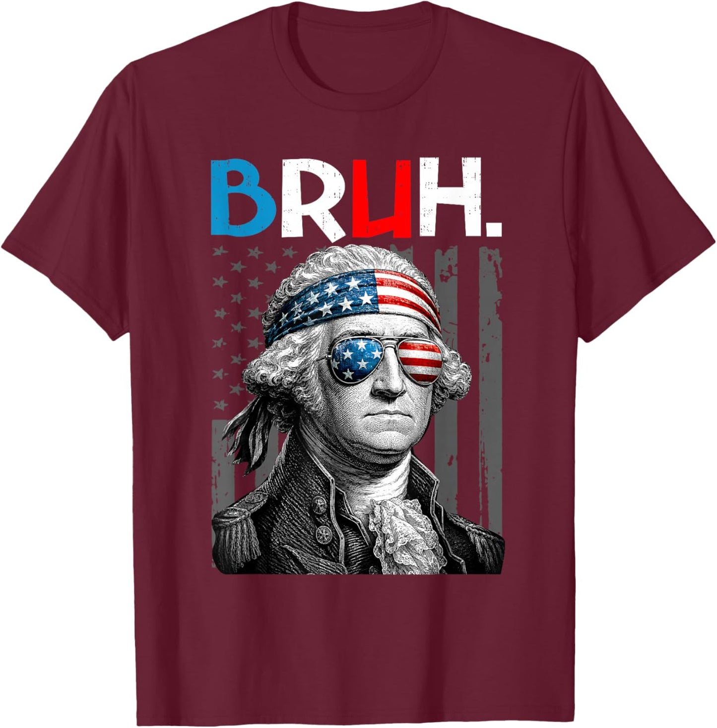 Fourth of July George Washington Bruh USA Men Boys Youth T-Shirt - T-Shirt | Maroon