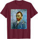 Self-Portrait by Vincent Van Gogh (1889) T-Shirt - T-Shirt | Maroon