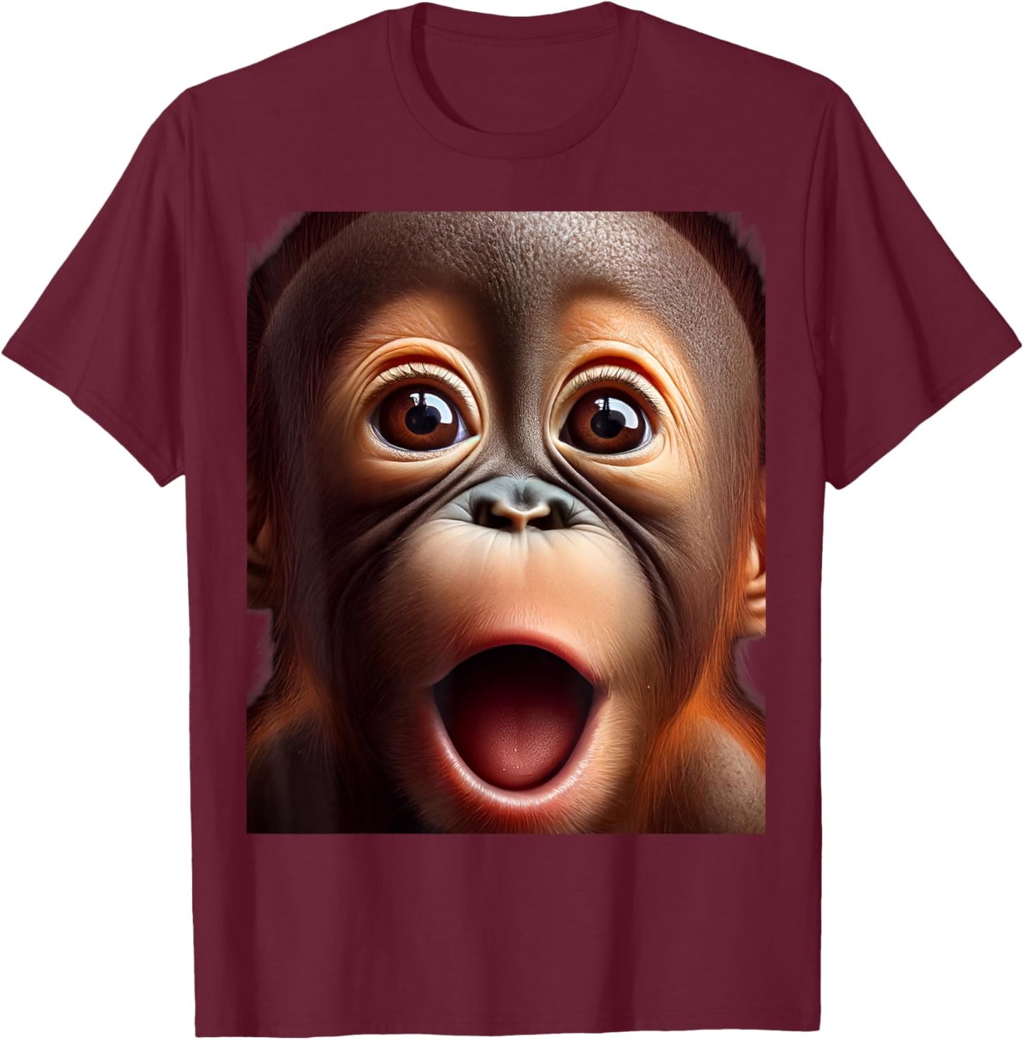 Funny Monkey Face baby orangutan T-Shirt - T-Shirt | Maroon