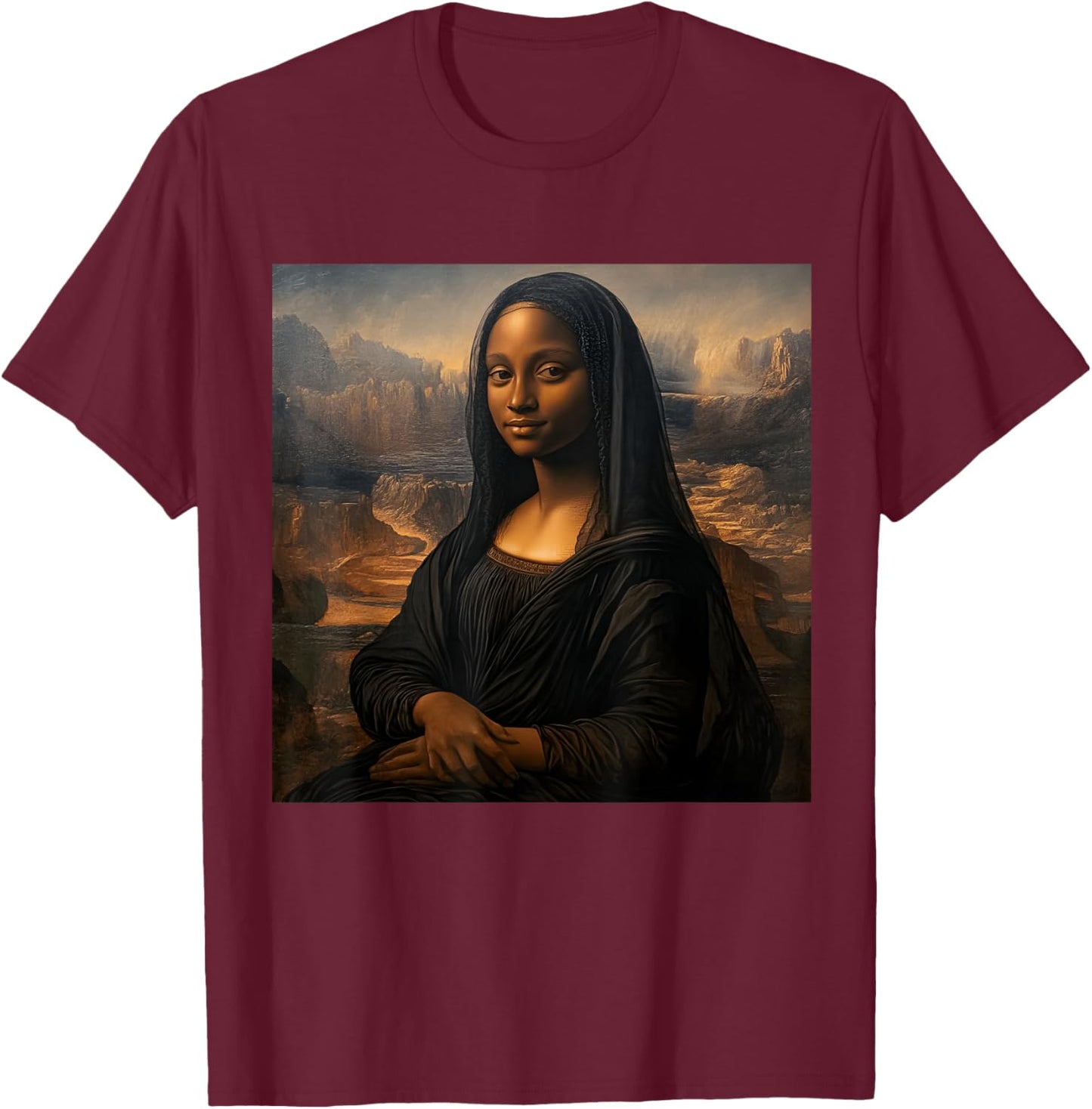Black Mona Lisa, Black History Month, June 16 , Black, S T-Shirt - T-Shirt | Maroon