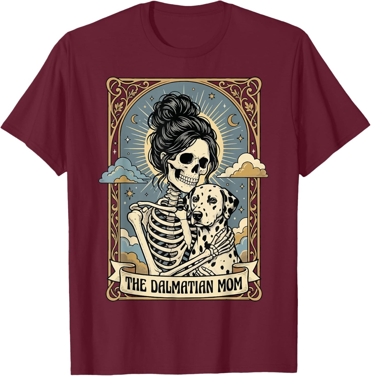 The Dalmatian Mom Tarot Card T-Shirt - T-Shirt | Maroon