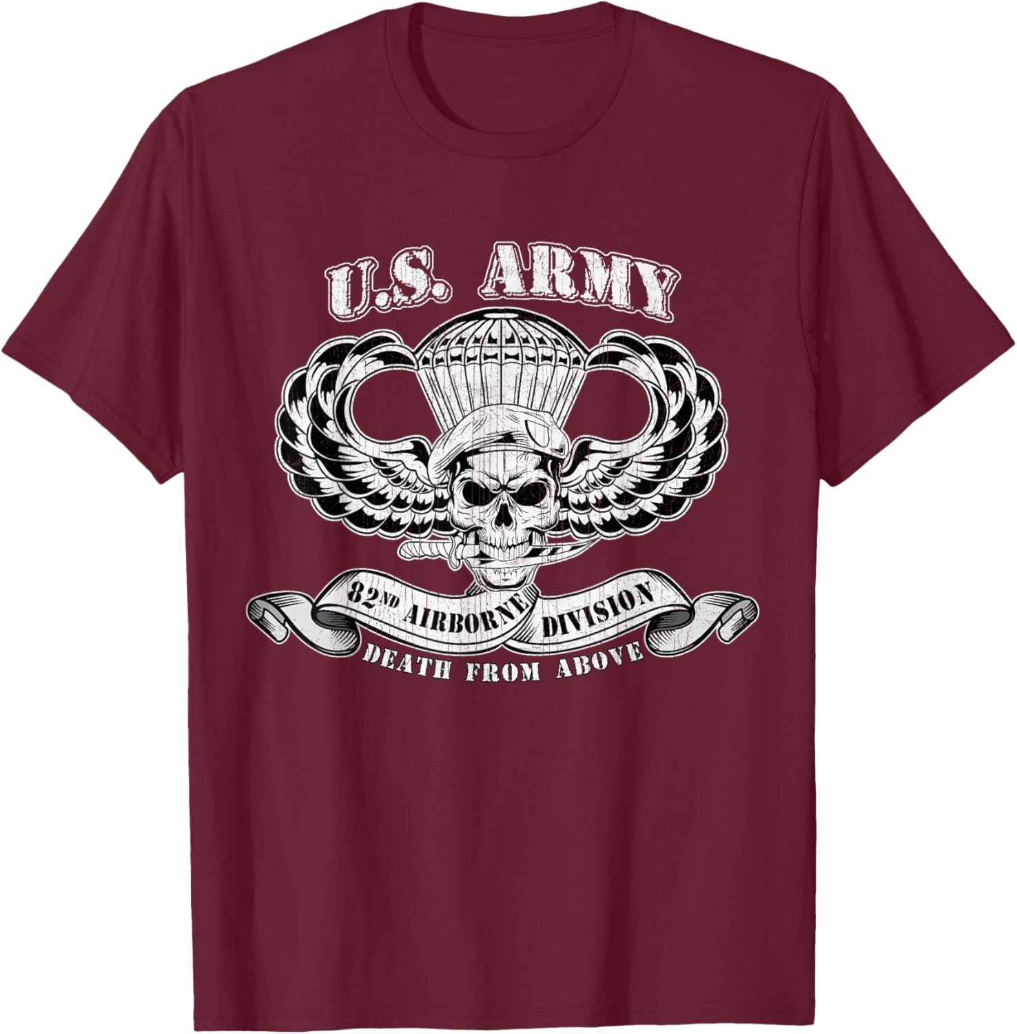 82nd Airborne Division Paratrooper Veteran Fort Bragg Gifts T-Shirt - T-Shirt | Maroon