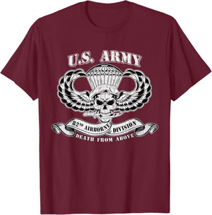 82nd Airborne Division Paratrooper Veteran Fort Bragg Gifts T-Shirt - T-Shirt | Maroon