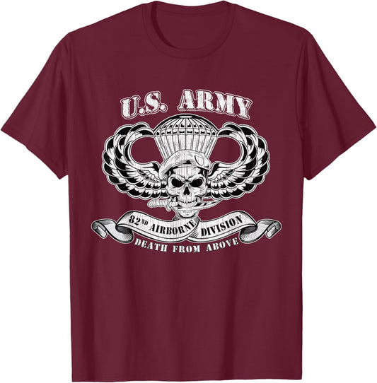 82nd Airborne Division Paratrooper Veteran Fort Bragg Gifts T-Shirt - T-Shirt | Maroon