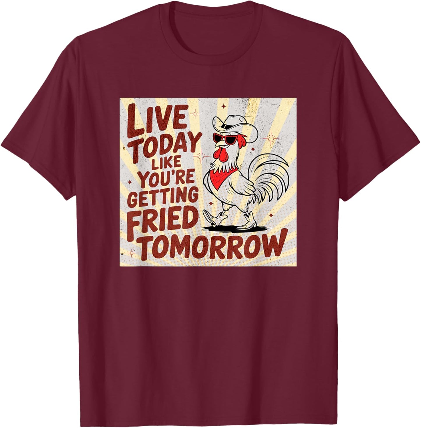 Funny Chicken Lover Humor Joke Farmers Foodies Homestead BBQ T-Shirt - T-Shirt | Maroon