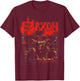 Official Saxon Unleash The Beast Heavy Metal Band Retro T-Shirt - T-Shirt | Maroon