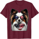 American Papillion Dog 4th Of July Incependence Day Owner T-Shirt - T-Shirt | Maroon