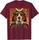 Brittany Spaniel Dog Japanese Art Samurai Ukiyo-e Vintage T-Shirt - T-Shirt | Maroon