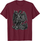 St. Michael Defeating the Dragon Catholic Christian Grunge T-Shirt - T-Shirt | Maroon