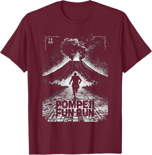 Pompeii 79 AD Fun Run Volcano Lover's T-Shirt - T-Shirt | Maroon