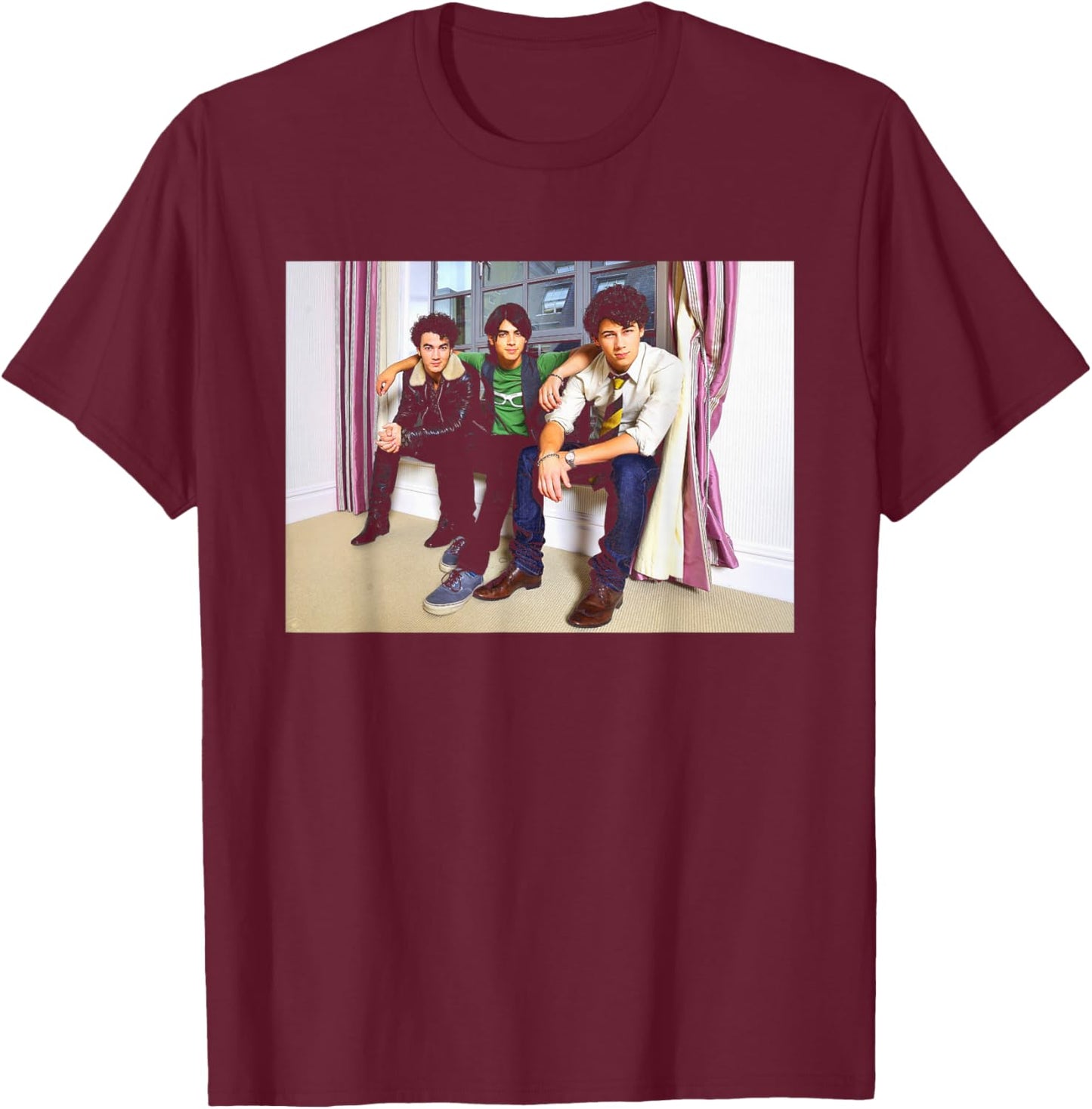 The Jonas Brothers Camp Rock Promo Photo T-Shirt - T-Shirt | Maroon