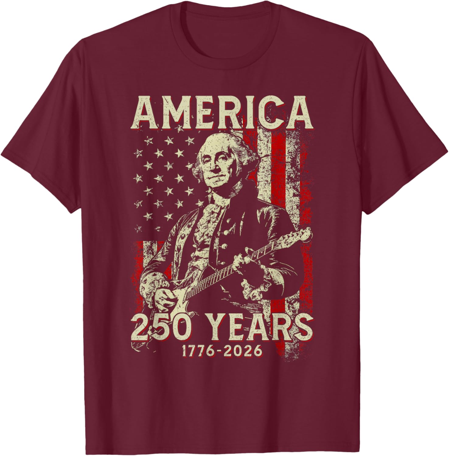 250 Years American 250th Anniversary USA Patriotic 4th July T-Shirt - T-Shirt | Maroon