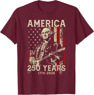 250 Years American 250th Anniversary USA Patriotic 4th July T-Shirt - T-Shirt | Maroon