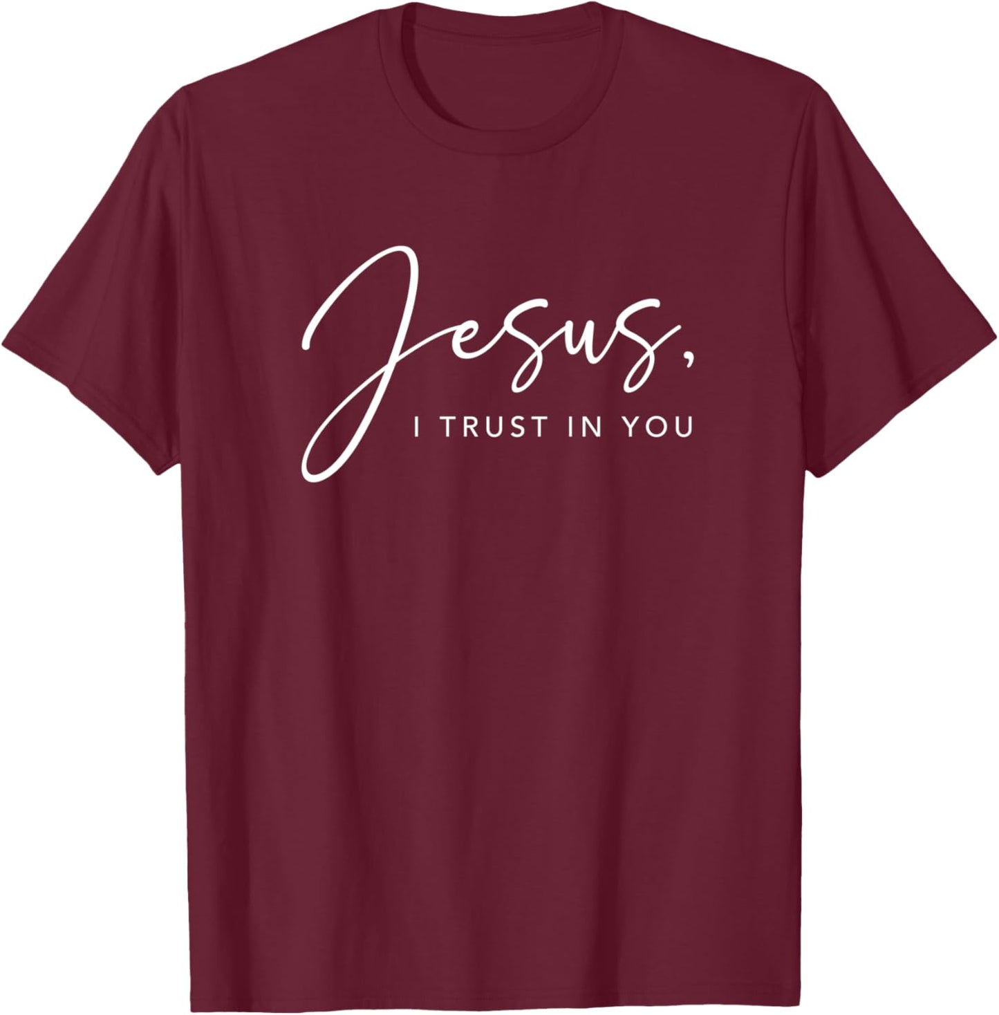 Jesus I Trust In You Divine Mercy Catholic Women T-Shirt - T-Shirt | Maroon