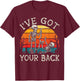 Retro I've Got Your Back Funny Halloween Skeleton Costume T-Shirt - T-Shirt | Maroon