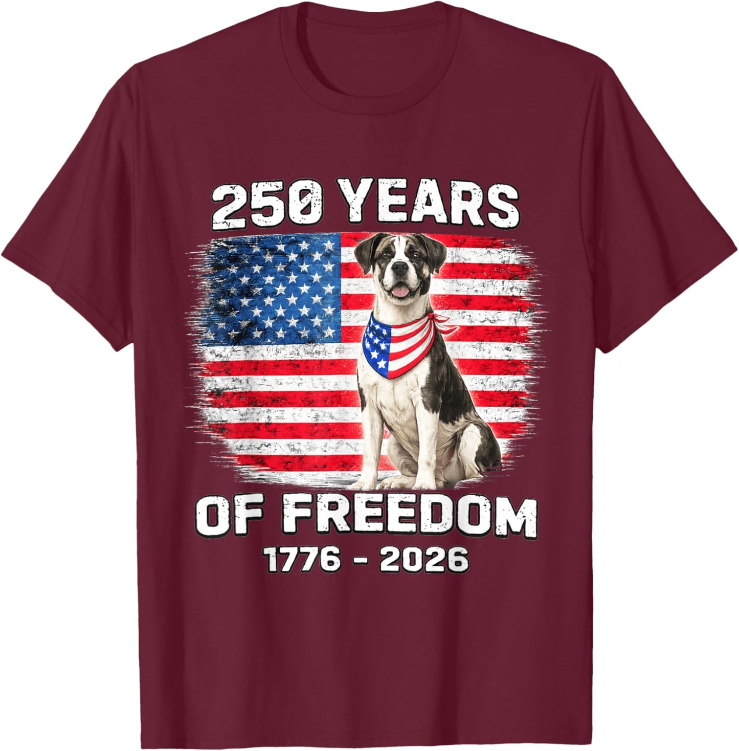 250 Years America Anniversary Great Dane 250th Anniversary T-Shirt - T-Shirt | Maroon